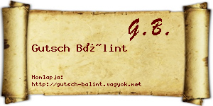 Gutsch Bálint névjegykártya